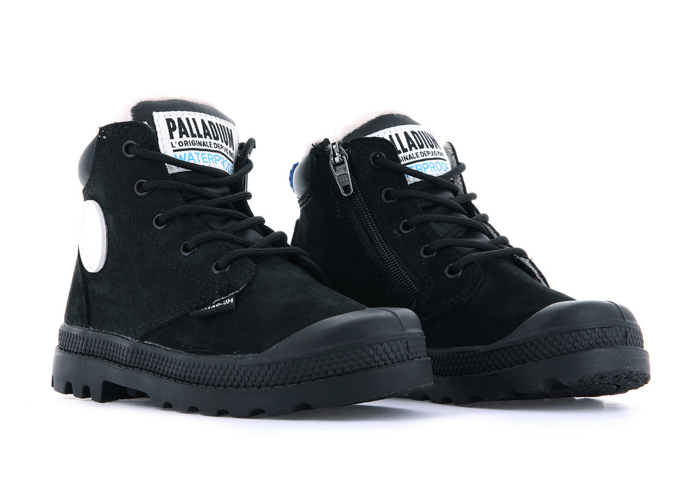 Botas Palladium PAMPA HI CUFF WPS OZ Niños Negras | Costa Rica-75904